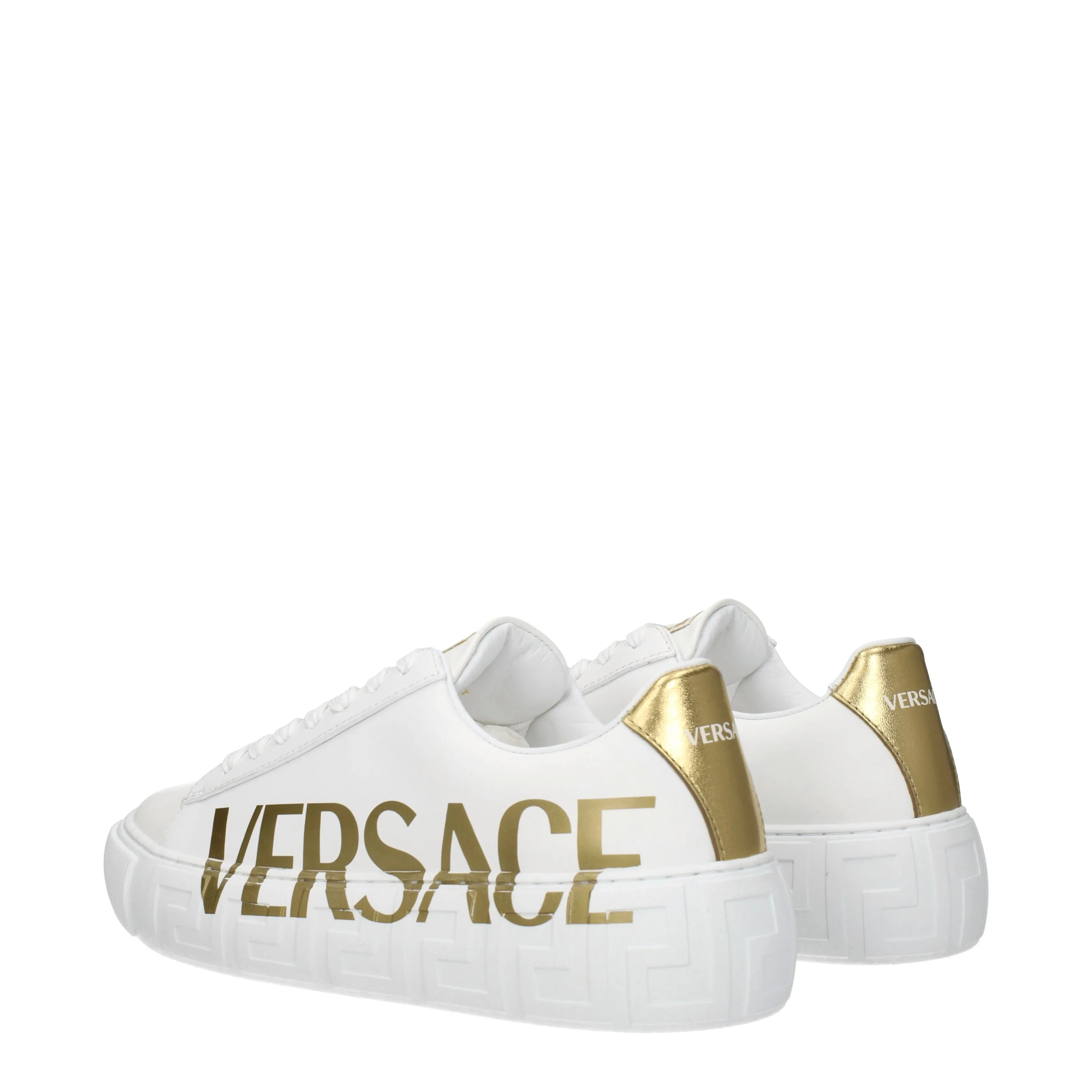 Versace Sneakers Greca Donna Pelle Bianco/Oro