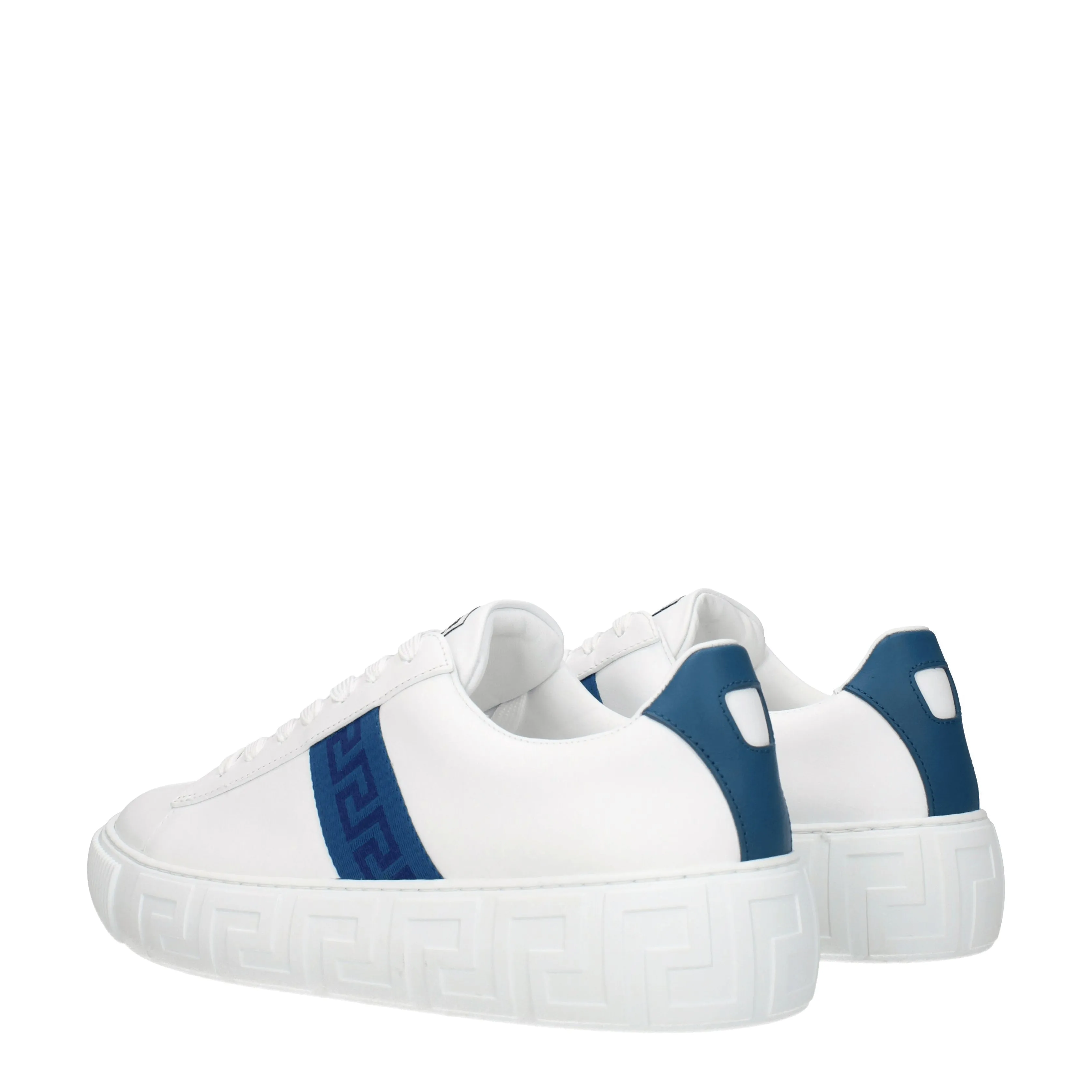 Versace Sneakers Greca Uomo Pelle Bianco/Dark Teal