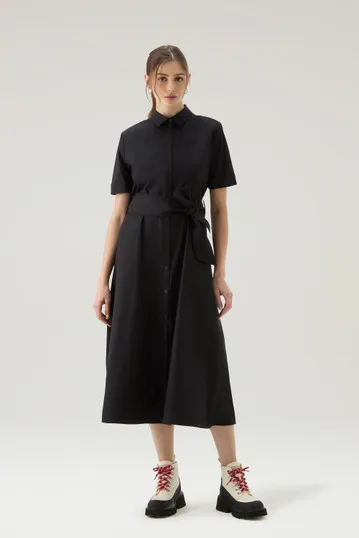 Vestito chemisier in popeline di puro cotone                                                                                Blac