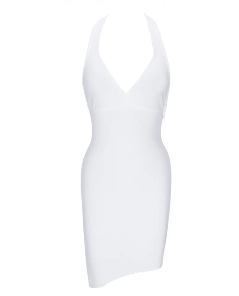 Vestito dalla fasciatura 2022 Vestito aderente bianco da donna nuovo Vestito da sera elegante da sera senza schienale Vestito es