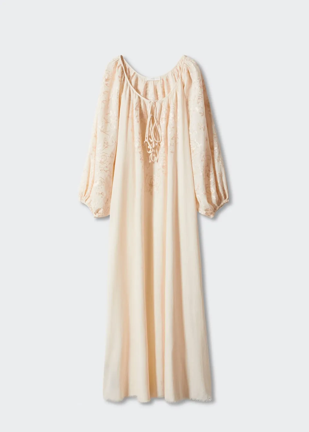 Vestito ricamato maniche a palloncino