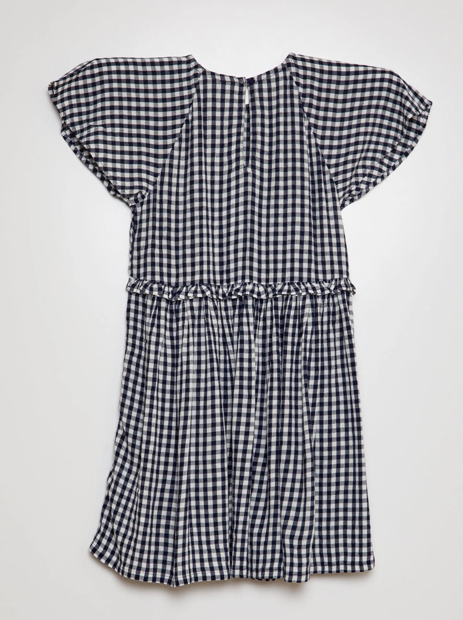 Vestito stampato con volant - BLU
