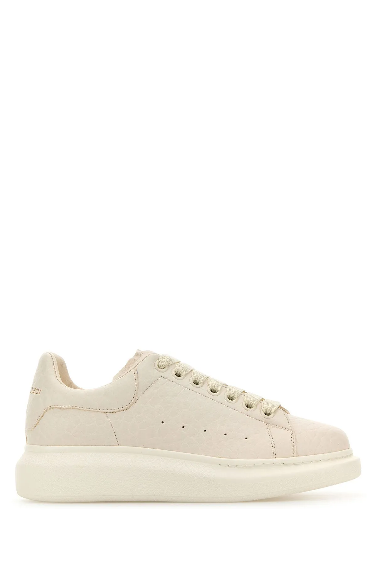 White leather sneakers with white leather heel    