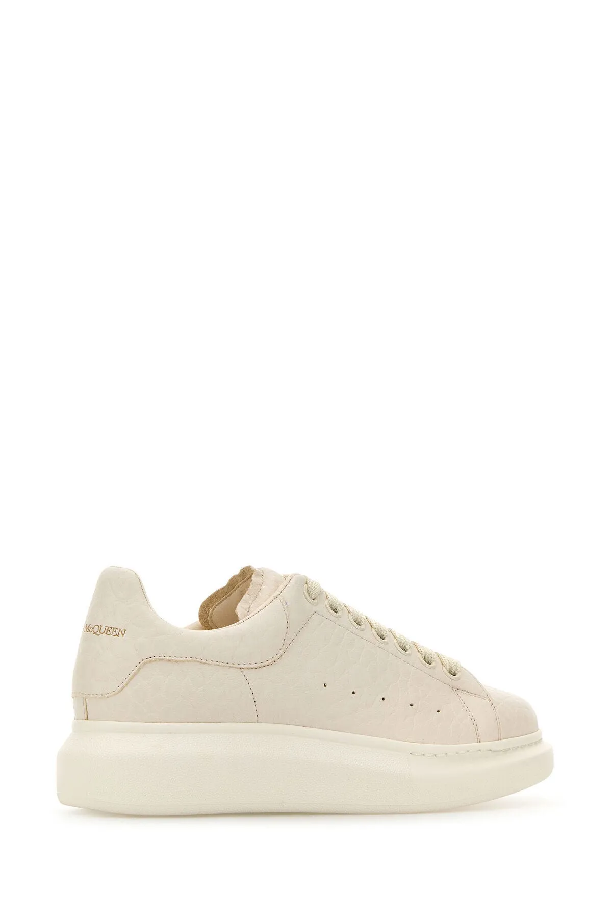 White leather sneakers with white leather heel    
