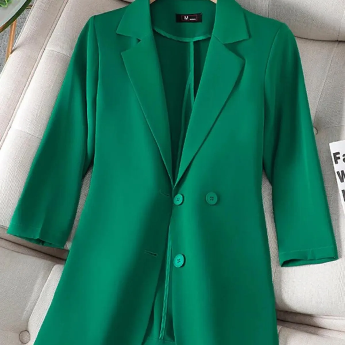 Xfpv Donna Casual Manica a tre quarti Slim Tinta unita Blazer Temperamento Cappotto Giacca Moda Nuova marea Autunno 2023 S