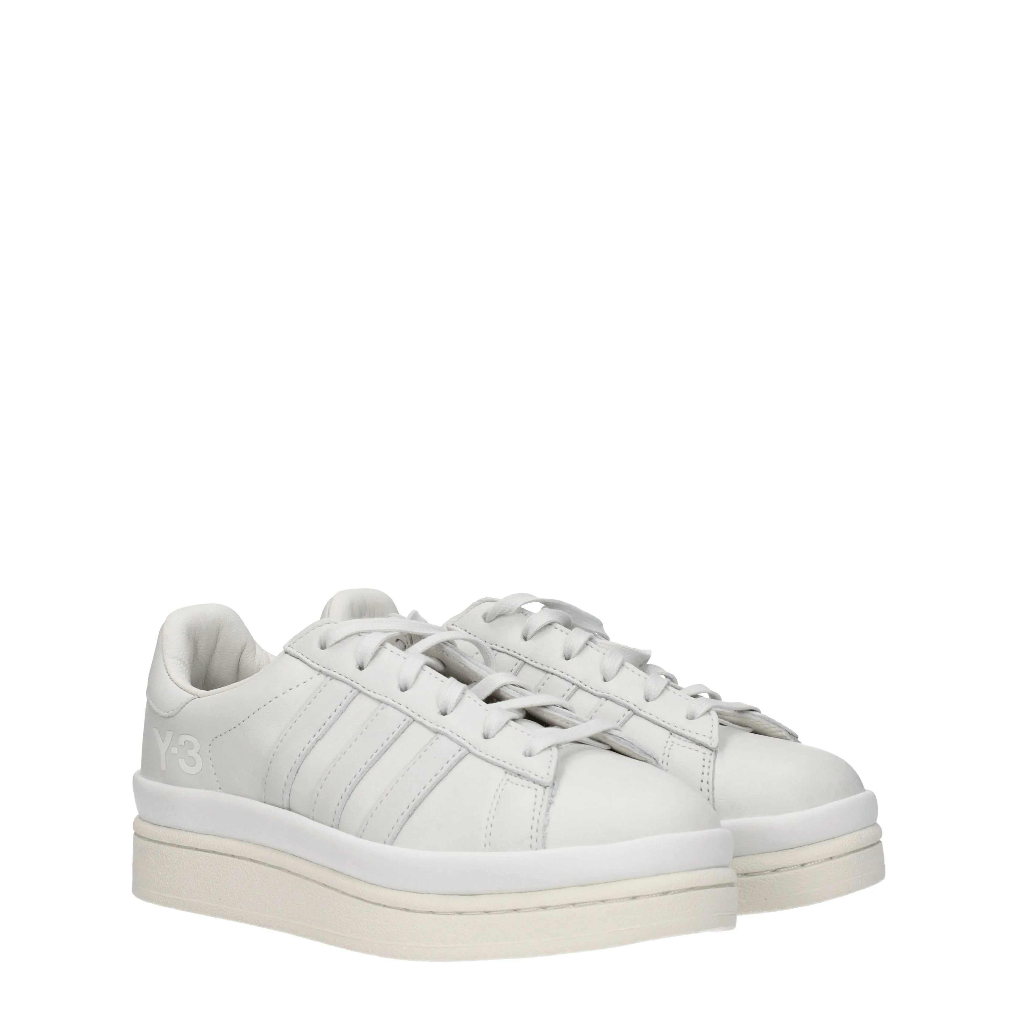 Y3 Yamamoto Sneakers Hicho Donna Pelle Grigio/Grigio Chiaro
